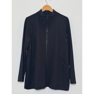 Eileen Fisher Travel Ponte Jacket Large Black NEW NWT Zip Tencel Minimalist